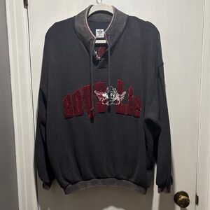 BOYS LIE dark angel tour thermal Henley sweatshirt